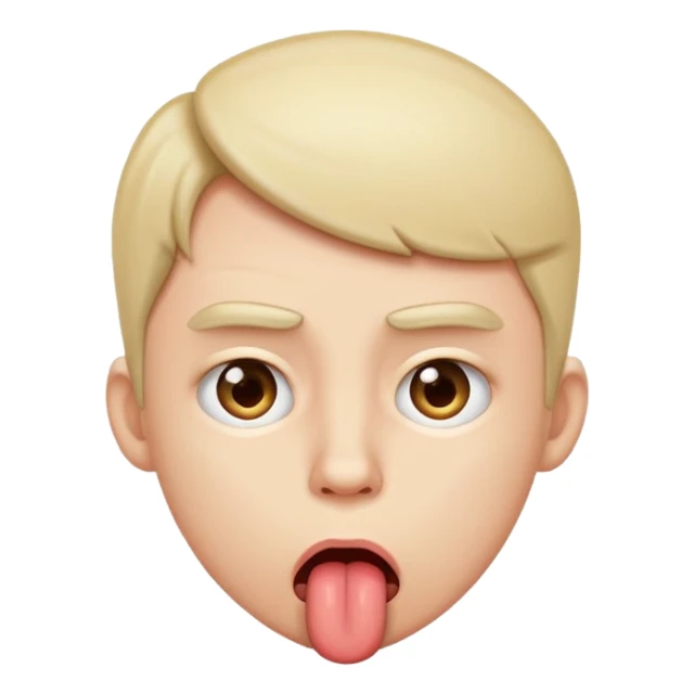 Upset, sticking tongue out at someone sticker