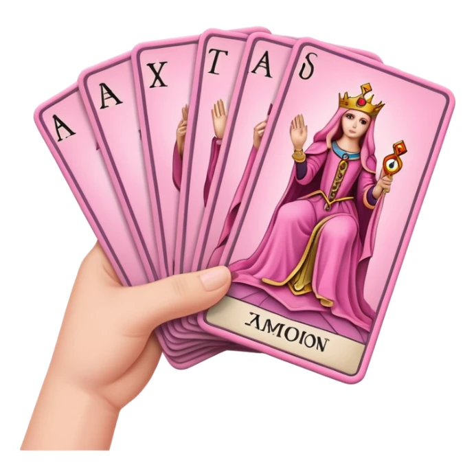 a hand of pink tarot cards sticker