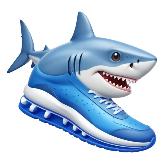 tiburón con unos tenis azules sticker
