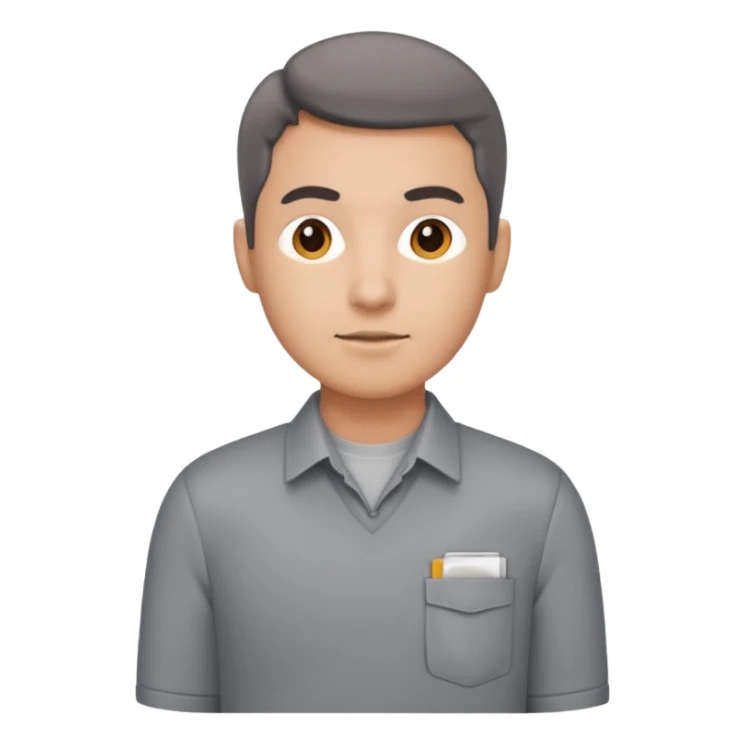 Transportation department, grey office shirt, two front pocket sticker