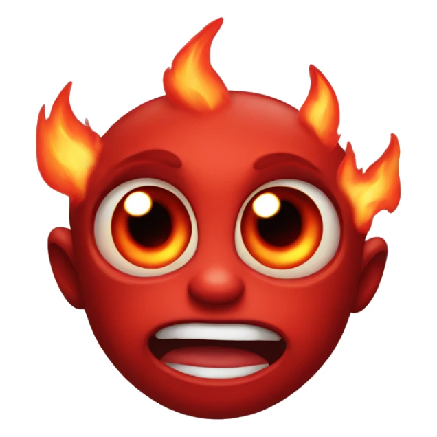 A Baby red demon with fire eyes  sticker
