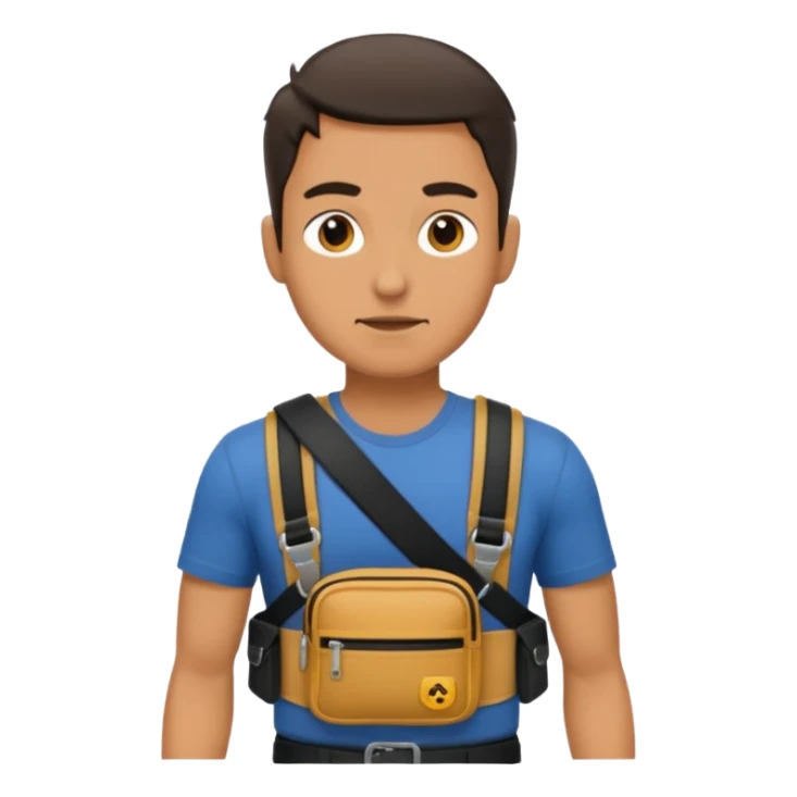 man with waist bags sticker