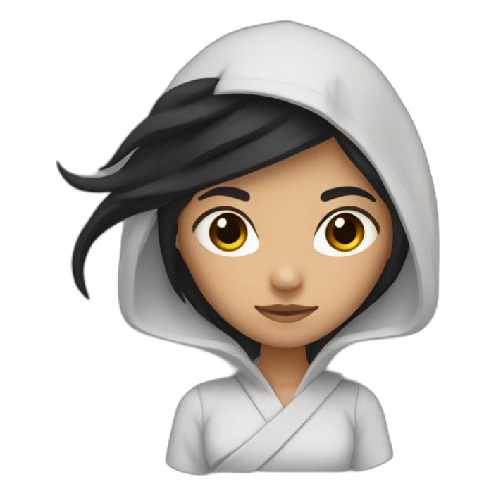 long black hair, ninja, girl,Medium Skin Tone sticker