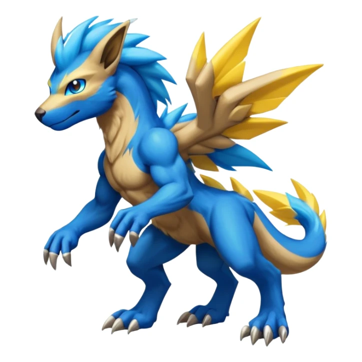 Manectric-Lucio-Draco-Fakémon-hybrid-creature (full body), 4 legs sticker