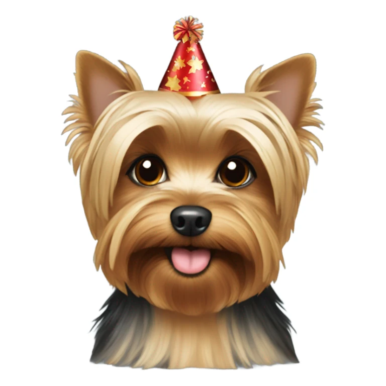 Yorkie celebrating New Year’s Eve  sticker
