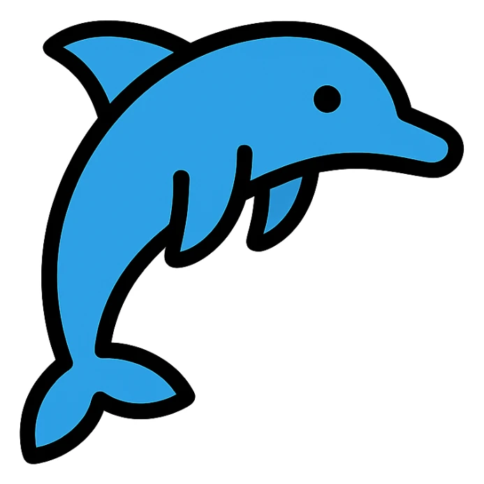 color outline icon of a dolphin sticker