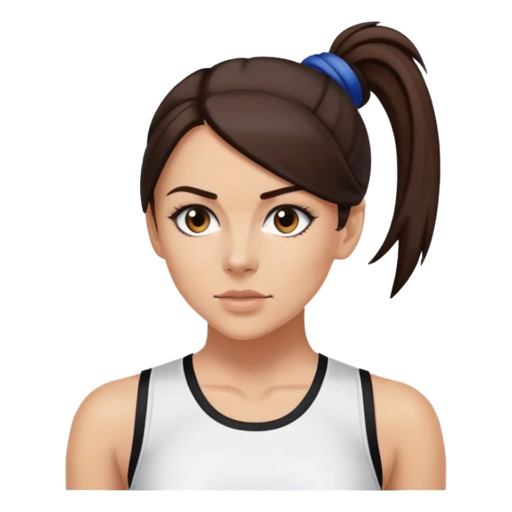 Sporty spice with dark brown hair in pony tail sticker