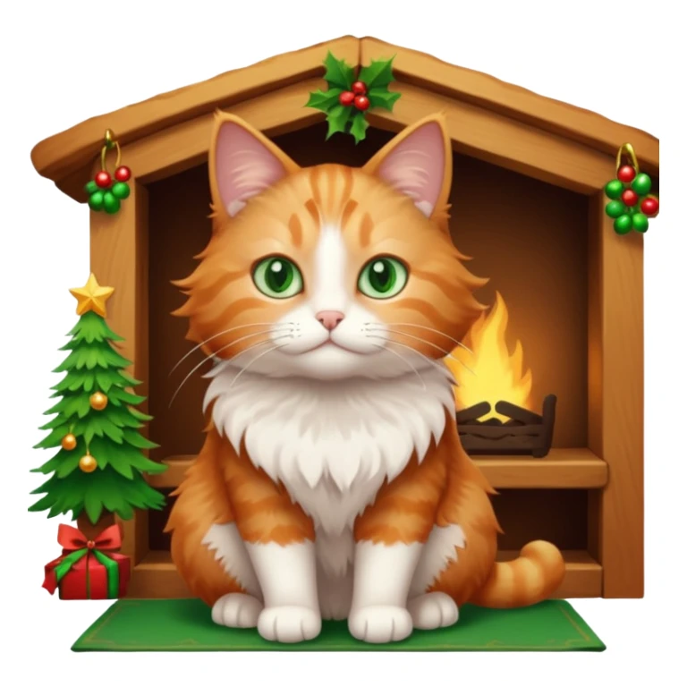Christmas cat in aesthetic home sticker