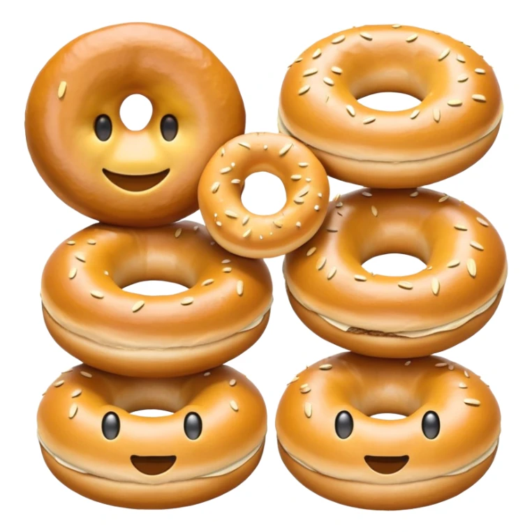 Emoji with bagels as eyes sticker