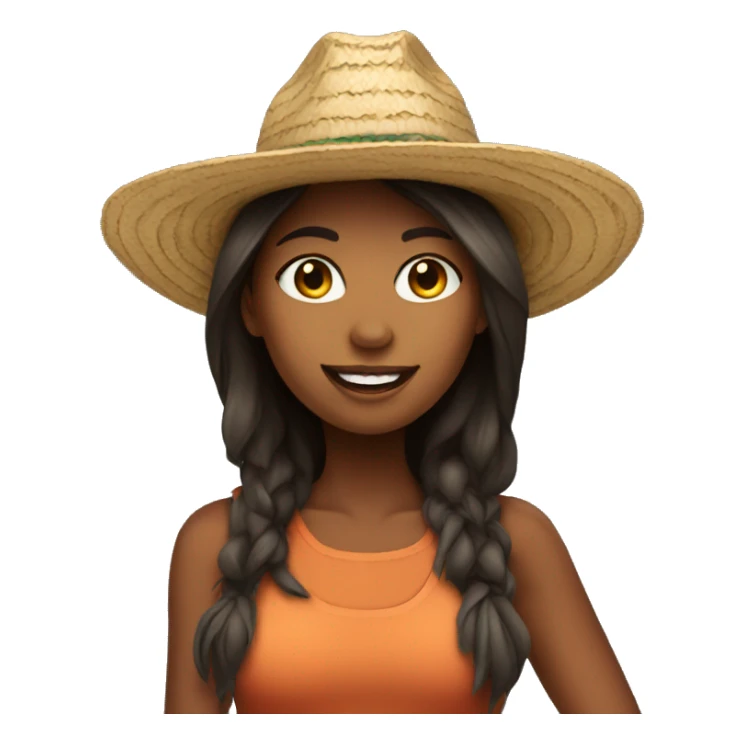 Un emoji de una chica con sombrero sticker