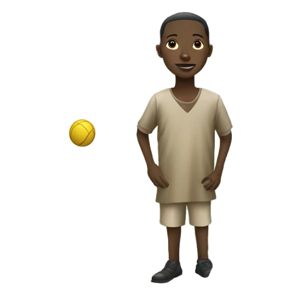 africa people in a field with ball can  sticker