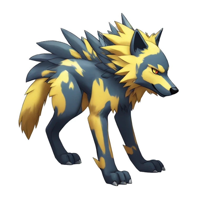  Shiny Edgy Colorful Digimon-Fakemon-Wolf with edgy markings full body sticker