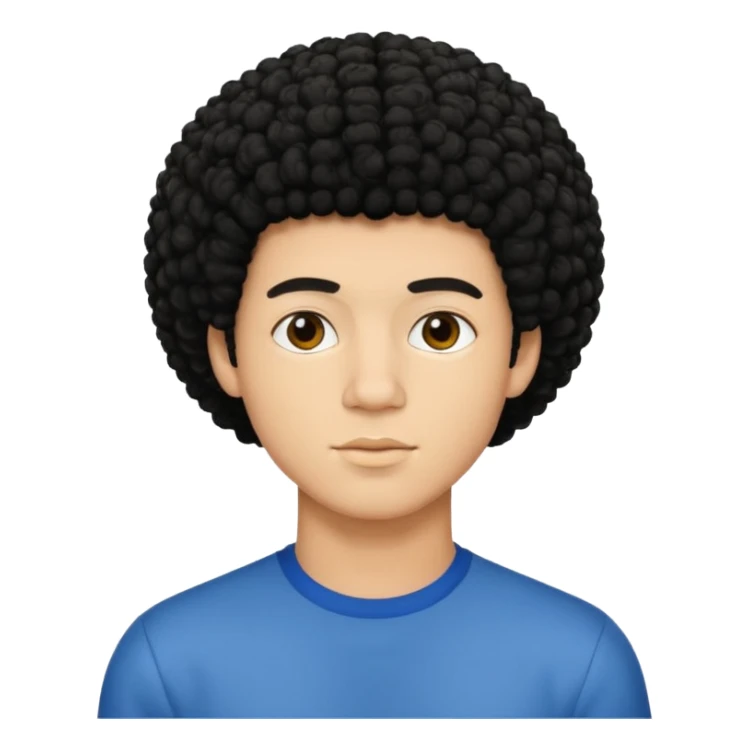 Light skinned young man with short curly black afro sticker