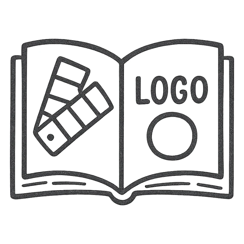 Brand Guidelines Book / Open Book with Swatches and Logo sticker