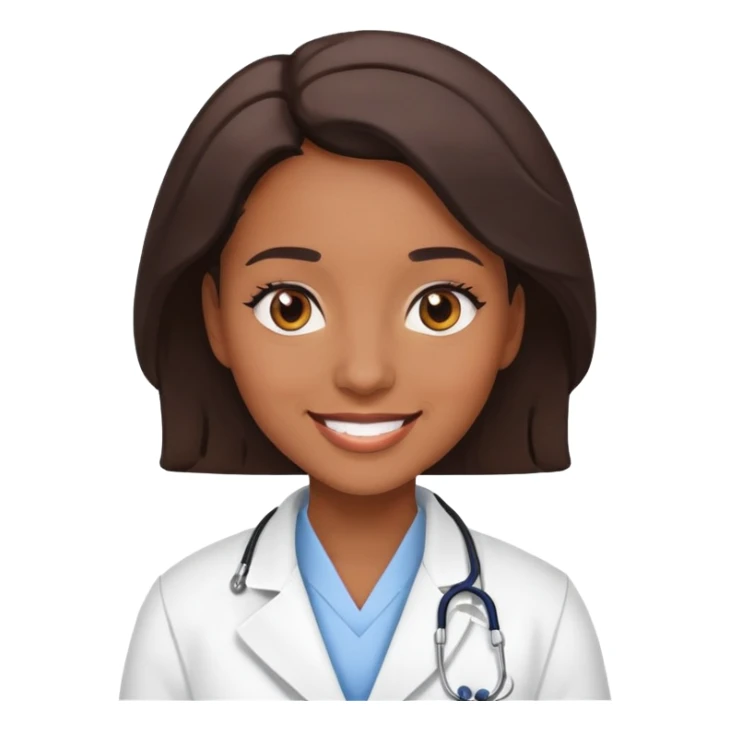 female black physician with brown eyes sticker