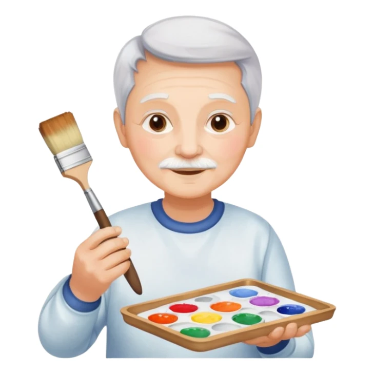 Senior with watercolor tray & brush sticker