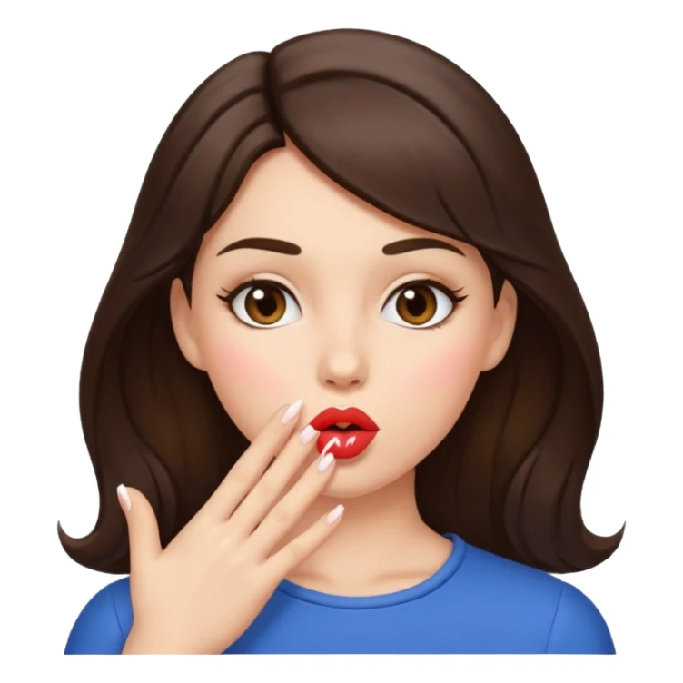 brunette woman blowing kisses  sticker
