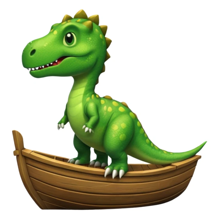 dinosaur on top of a boat sticker