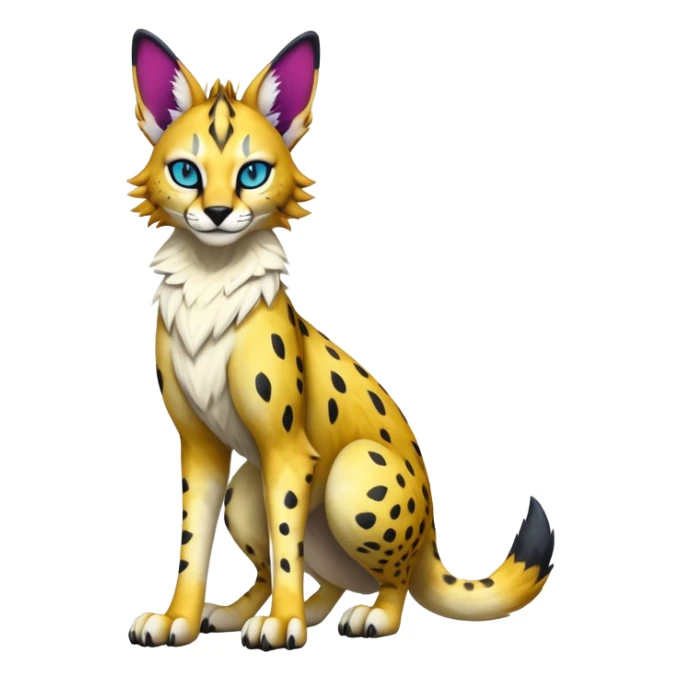 Epic Edgy Colorful Sergal-Serval-Vernid full body sticker