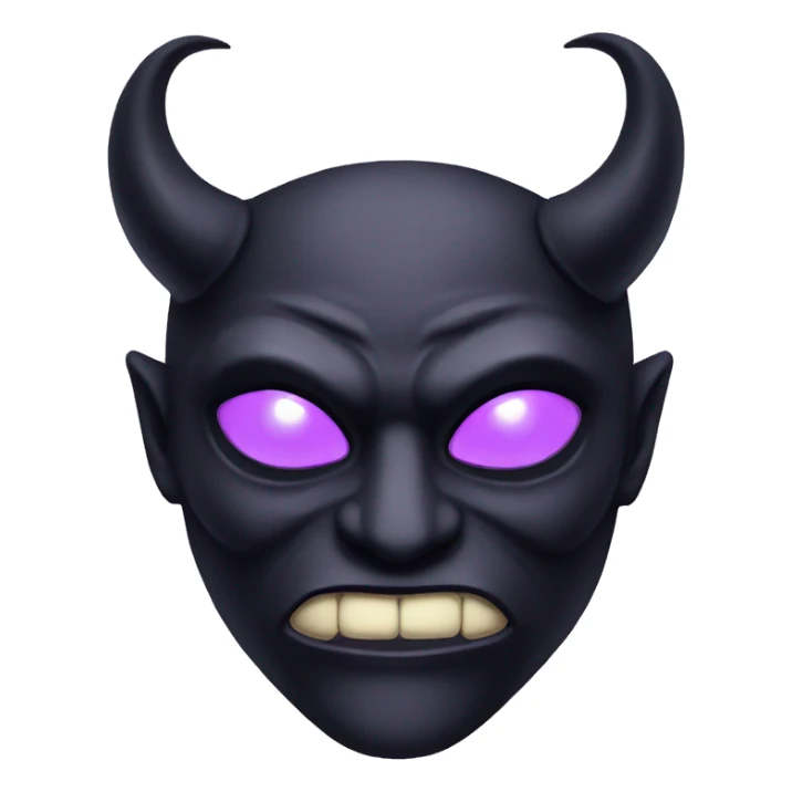 black demon mask with lilac eyes sticker