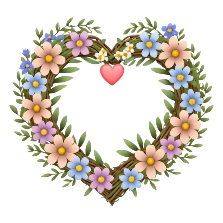 nature wreath heart, boho beautiful  sticker