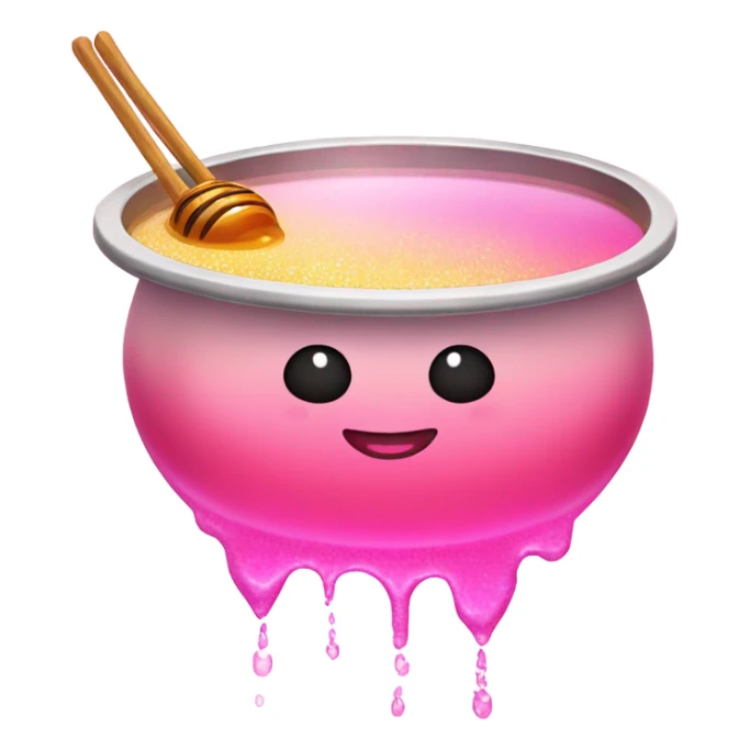 Light pink ombre hot pot with hot pink glittery honey sticker