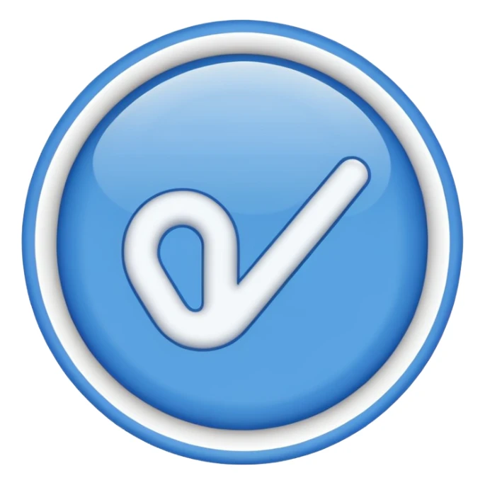 Emoji used in social media apps for verification white tick in blue design sticker