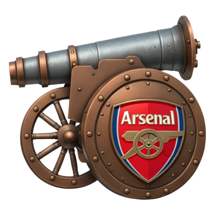 Cannon and shield inspired by Arsenal logo sticker