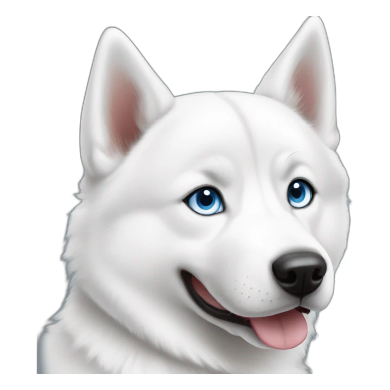 White Siberian husky smile  blue eyes short hair sticker