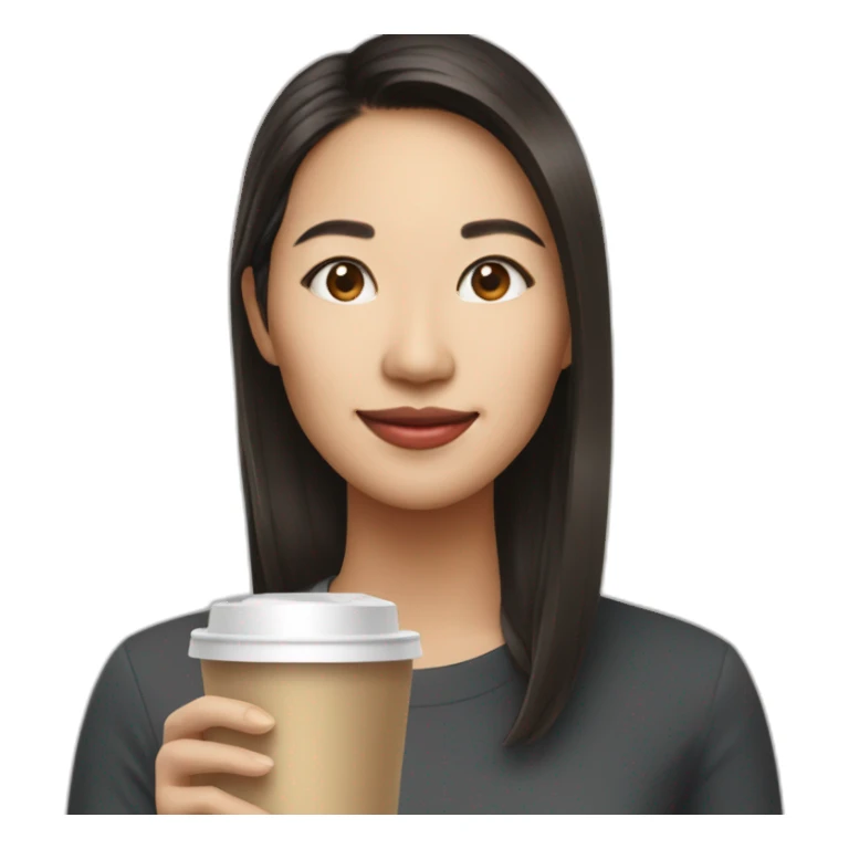 singaporean woman product manager with takeaway coffee sticker