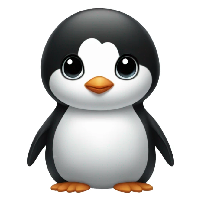 Baby penguin black heart sticker