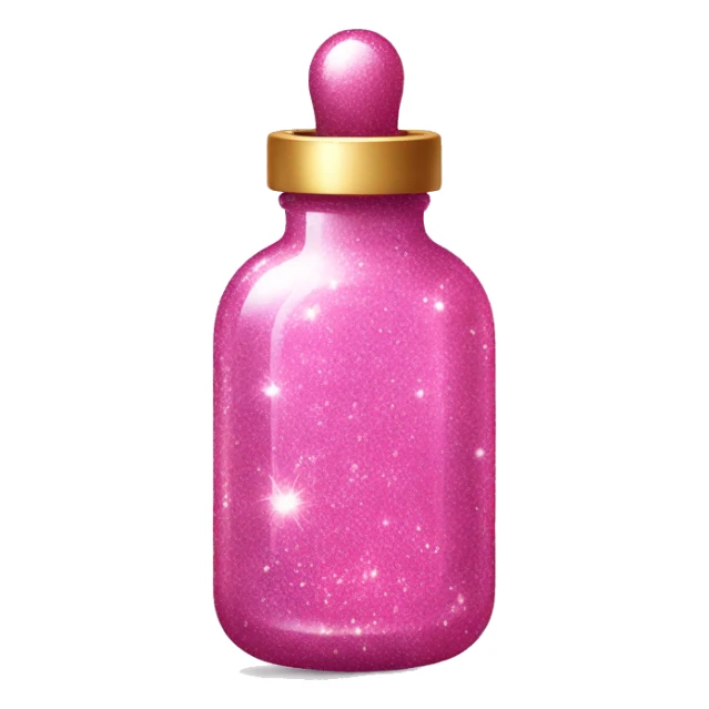 pink glitter in a little magical looking bottle oval sticker
