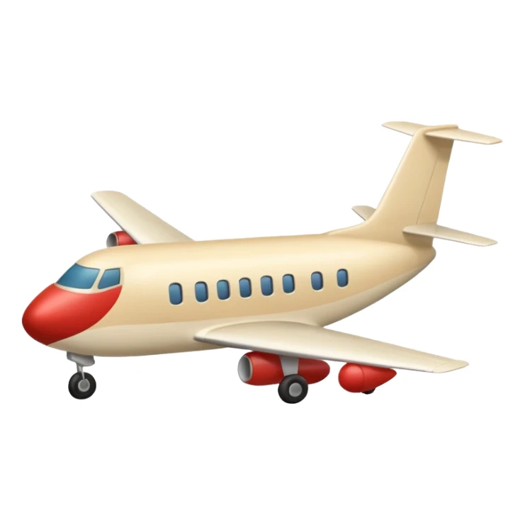 minimalist light beige (milky) airplane, Apple emoji style, no text sticker