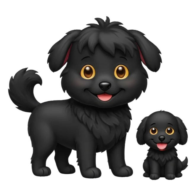 perro negro emoji para copiar y egar sticker