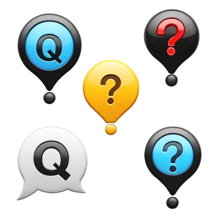 question and answer symbols, Q&A icons sticker