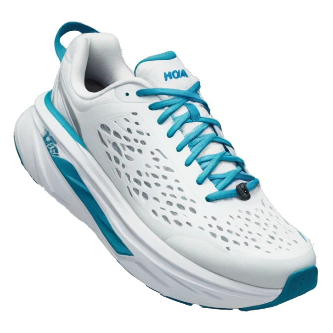 Hoka one one white pair of sneakers  sticker