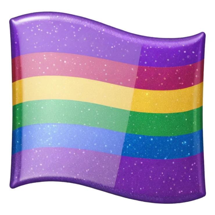 glitter cian and purple lgbtq sticker