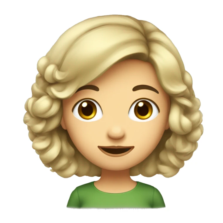 ragazza con capelli LISCI di media lunghezza, biondo scuro, occhi verdi e lentiggini sticker