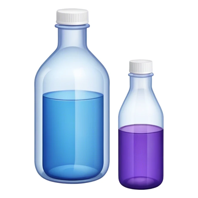 Purple bottle with a white lid and a blue bottle sticker