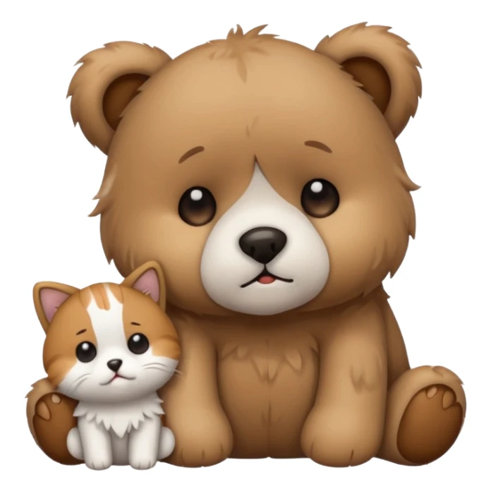 a teddy and a cute dog and cat crying sticker