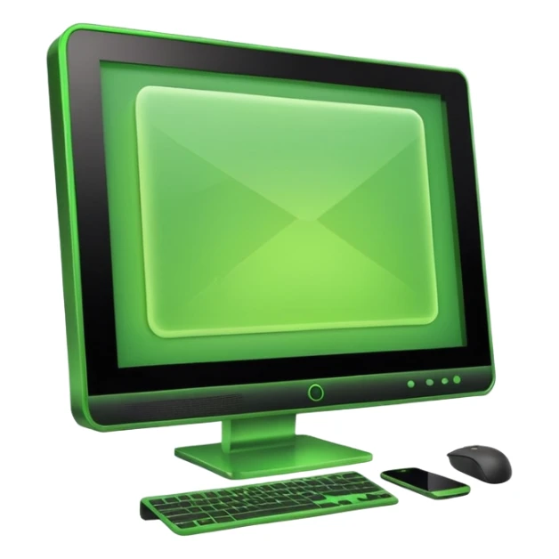 green pc monitor sticker