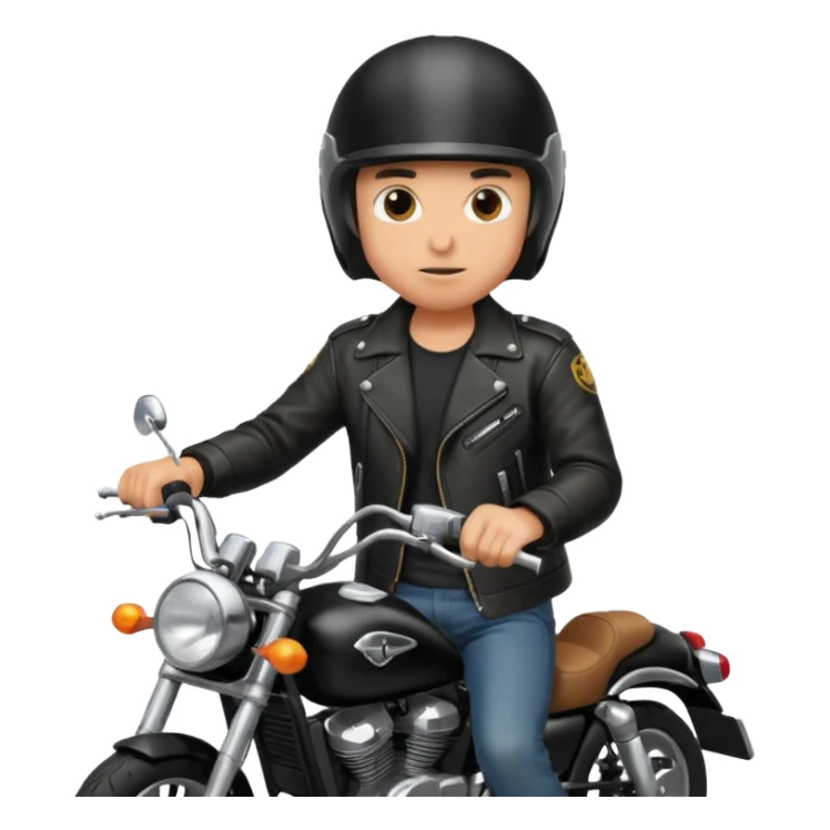 biker riding a motorcycle, wearing a black helmet, simple, expressive sticker