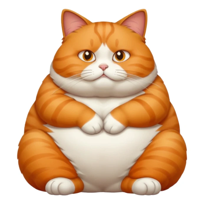 A fat cat sitting down ( laying as if they are slowly falling on the floor from the wall ) and looking like they don’t care about it sticker
