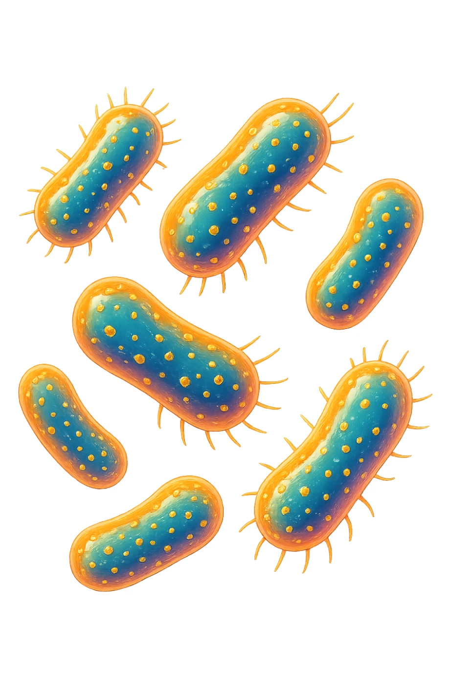 EMOJI STILE IPHONE 3D DI batteri intestinali che fluttuano in aria E FALLO MOLTO REALISTICO IN 3D sticker