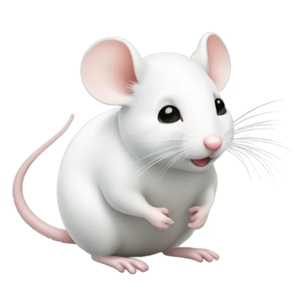 Cute little white mouse kissing sticker