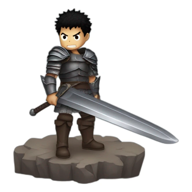 angry berserk guts carrying huge sword without guard sticker