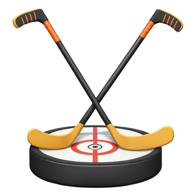two hockey sticks crossing and a puck sticker