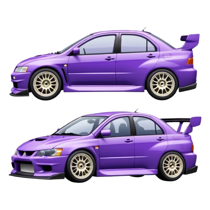 Mitsubishi lancer Evo viii purple and half white  sticker