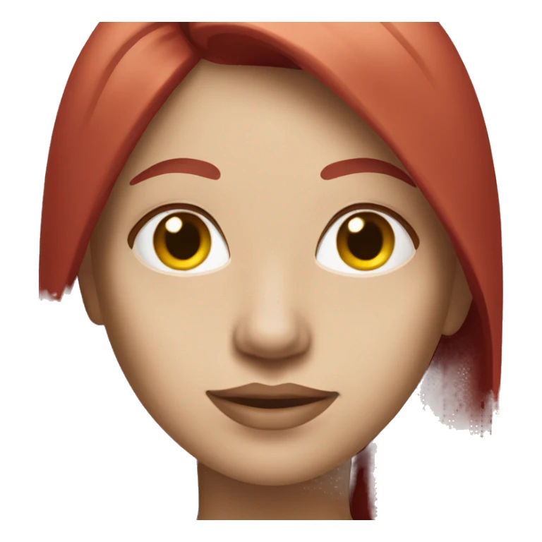 Red-haired girl with long hair in a spa mask sticker