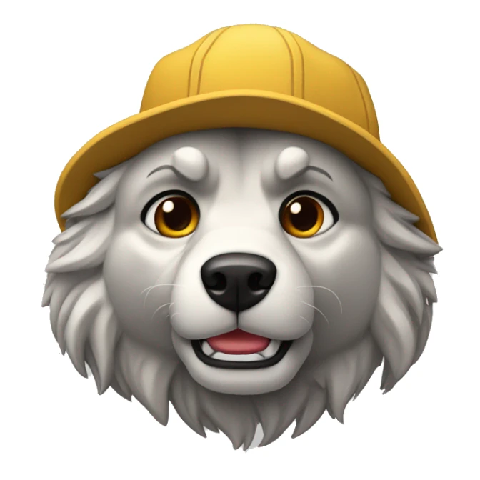 lobo con gorra sorprendido con las mano en la cara sticker